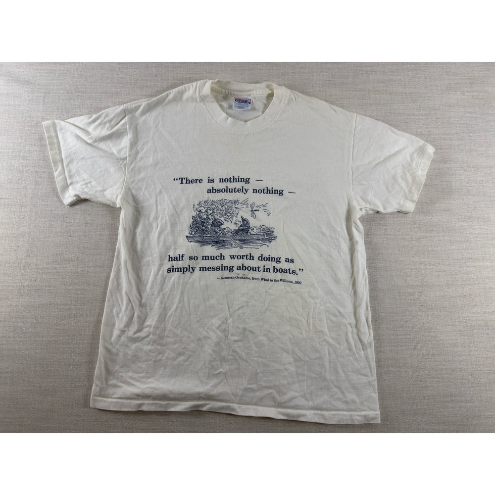 Vintage Hanes Beefy-T Wind in the Willows Quote T-Shirt Mens Large USA Made